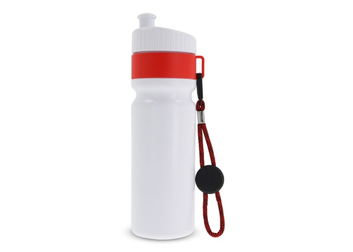 Bidon de sport 750ml à personnaliser fabriqué en Europe Blanc / Rouge